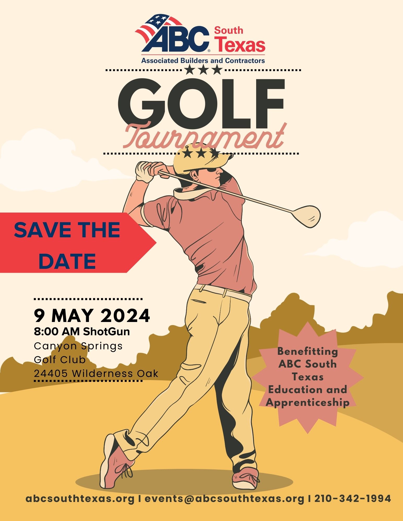 5.9.24 Spring Golf Tournament Save the Date Flyer